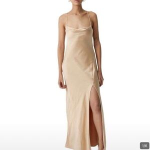 SHEIN Strapless Orange Maxi Dress